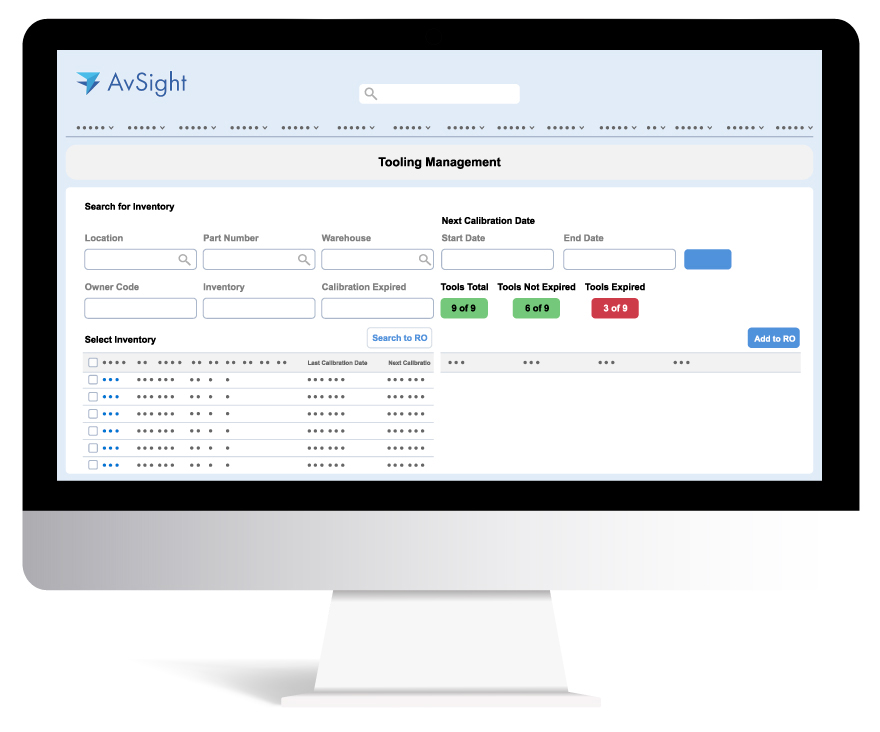 AvSight Tooling Management Dashboard