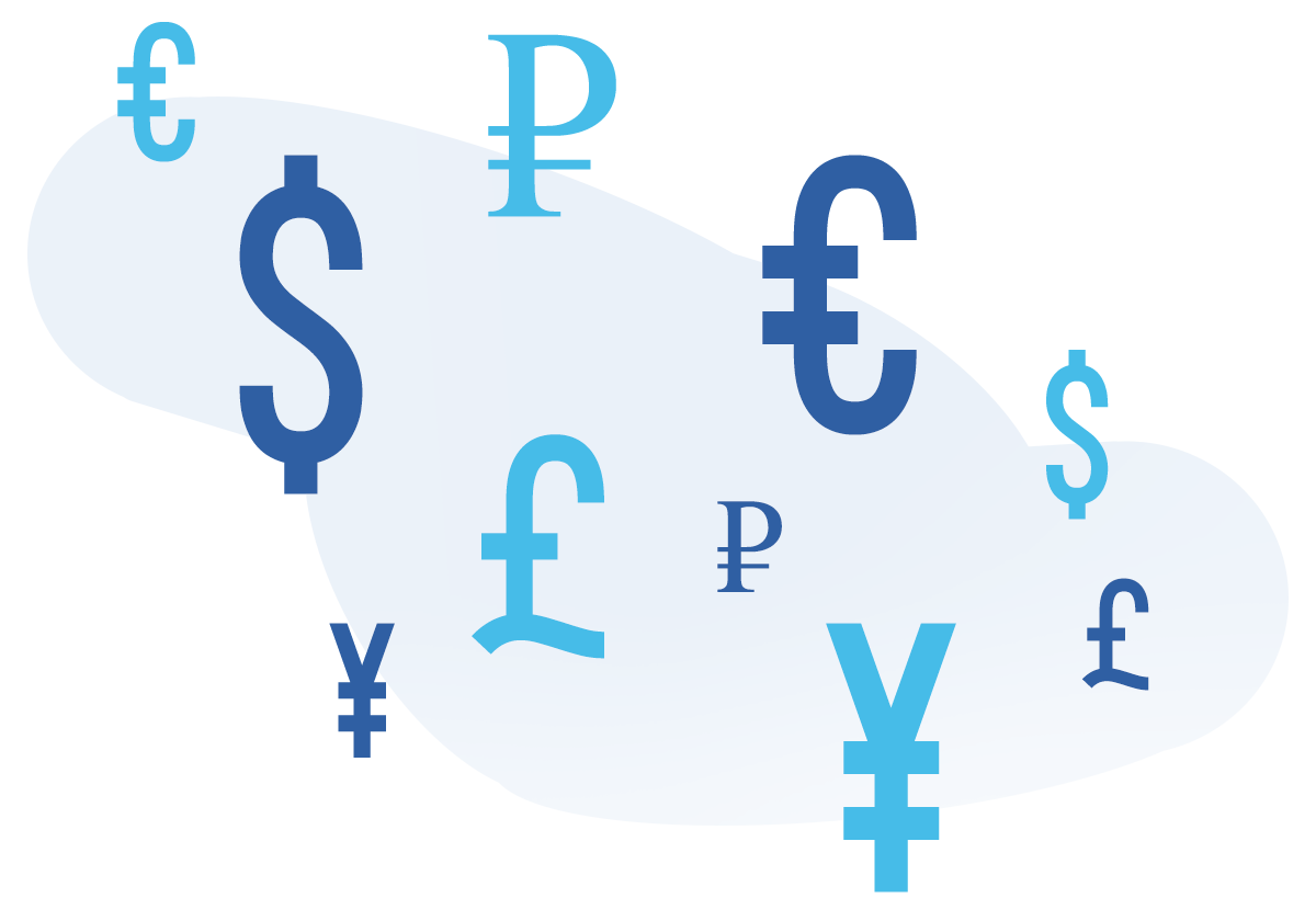 Money Picture of various world currencies.